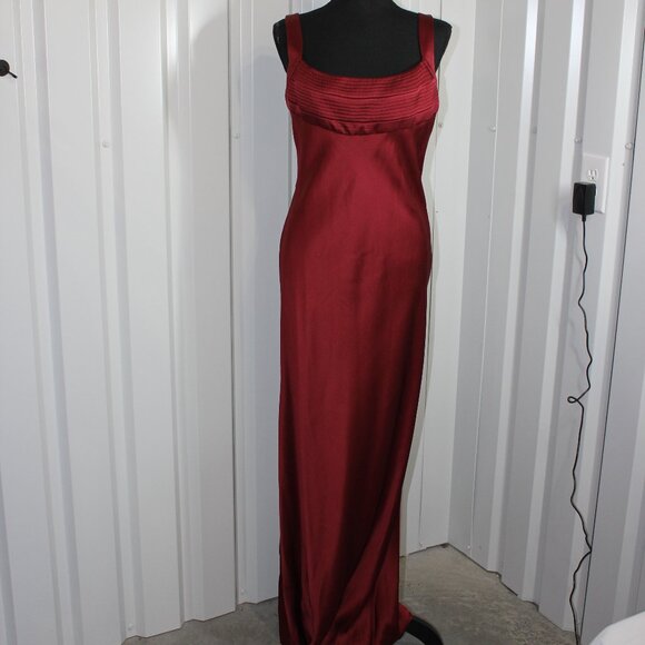 Elie Tahari Womens Dark Red Silk Slip Dress Floor Length Maxi Size 12 Wide Strap - Picture 1 of 8